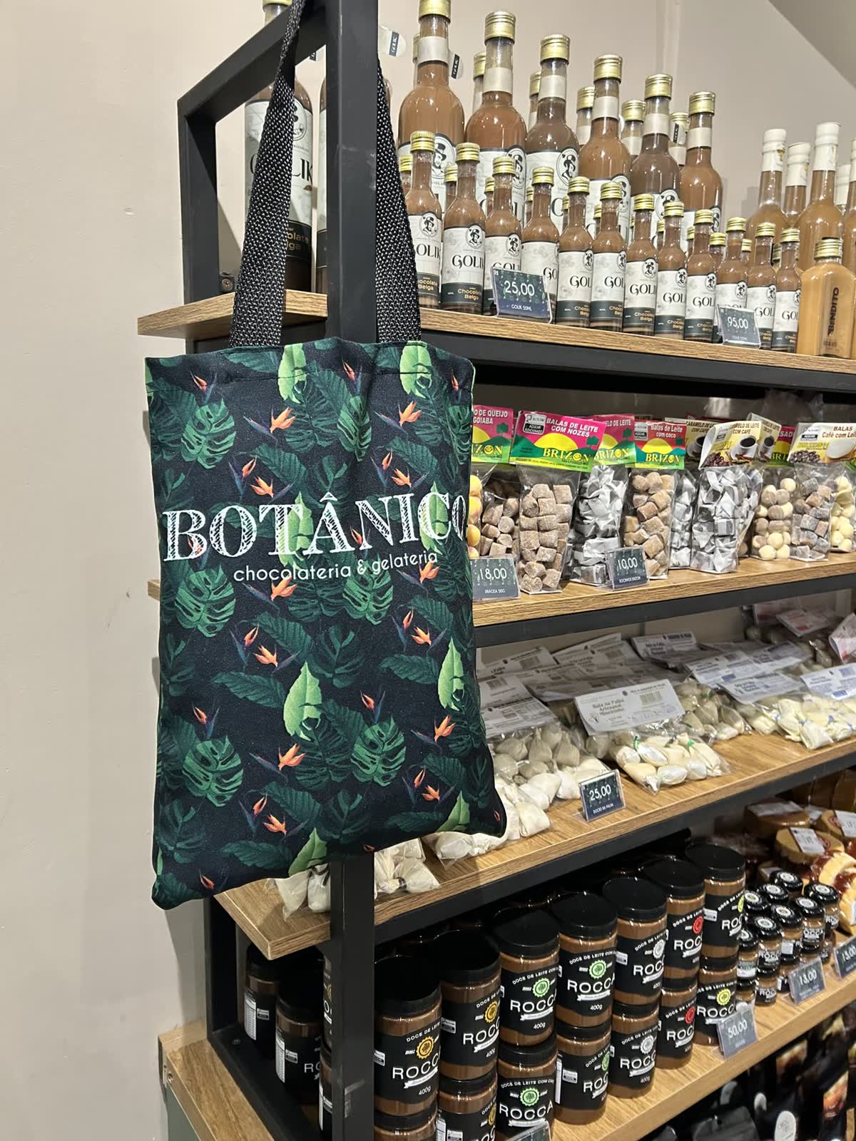 Sacola de tecido Botânico chocolateria e gelateria