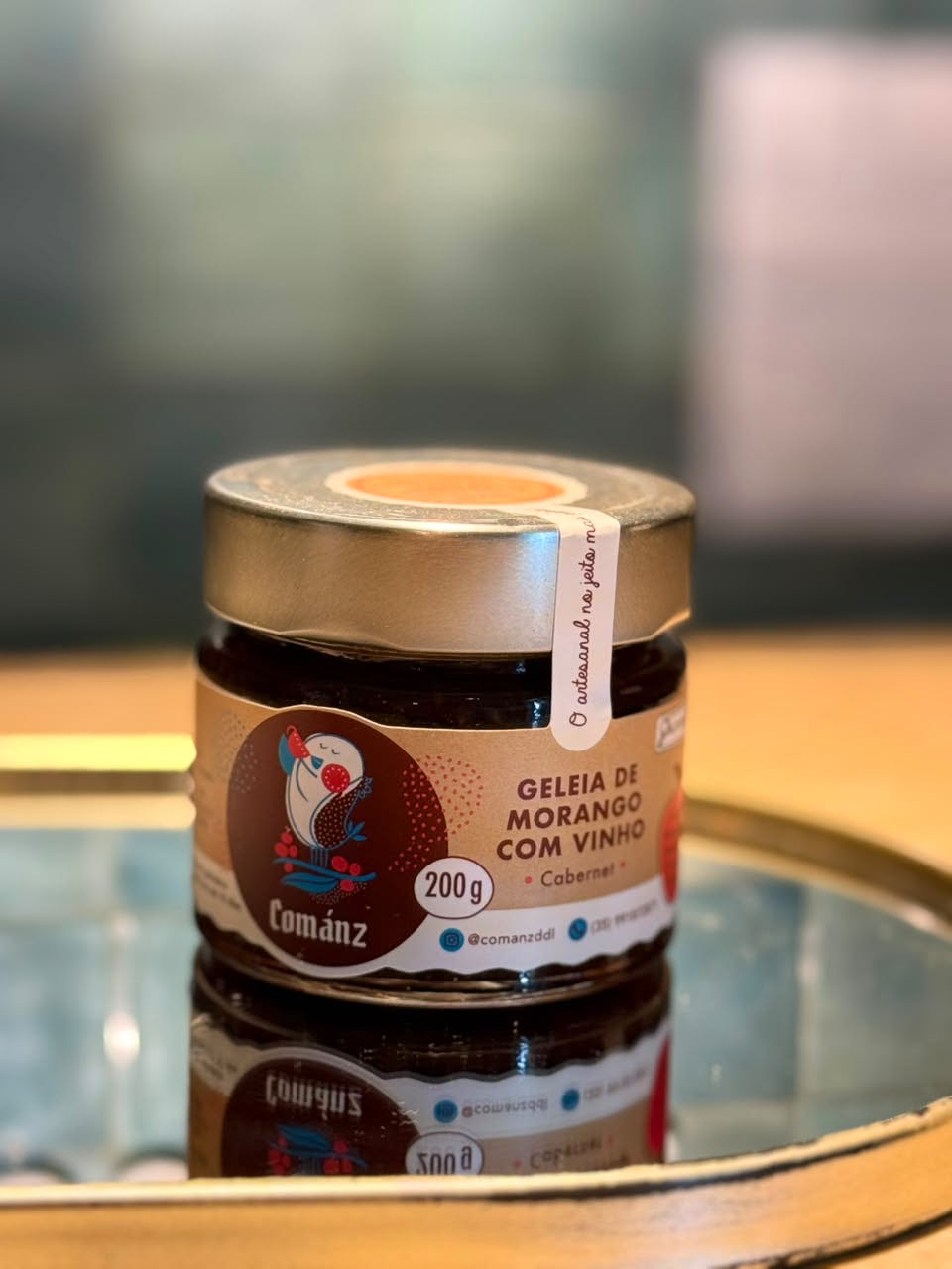 Geleia de morango com vinho Comanz